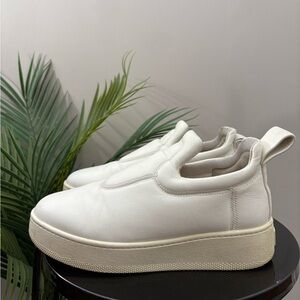 Celine White Leather Slip-On Sneakers